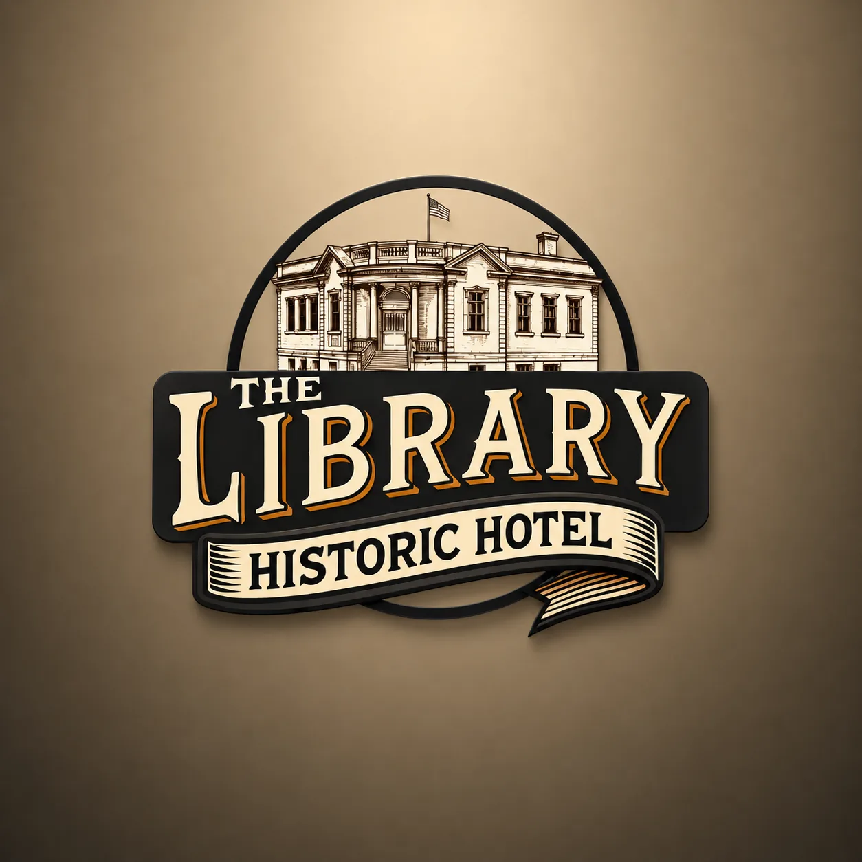 The Library Historic Hotel brand artwork