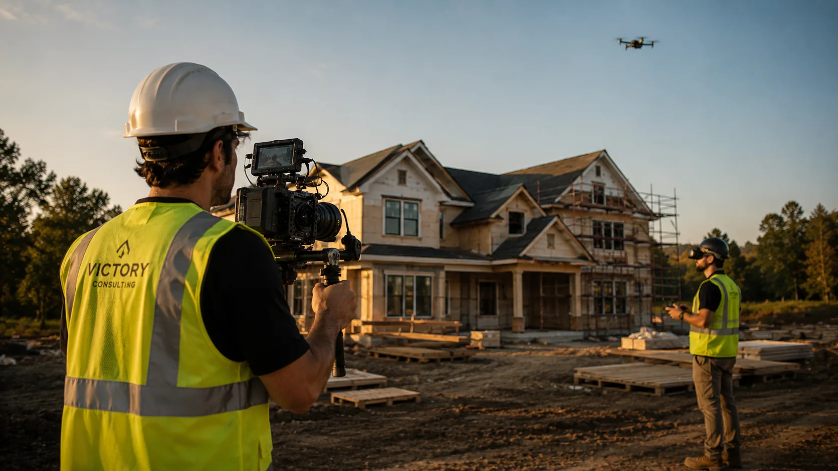 Studio Seven on-site cinematography with JPL Construction crew